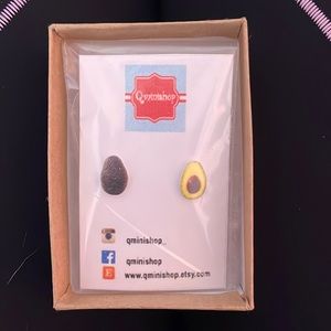Originally from Etsy avocado stud earrings